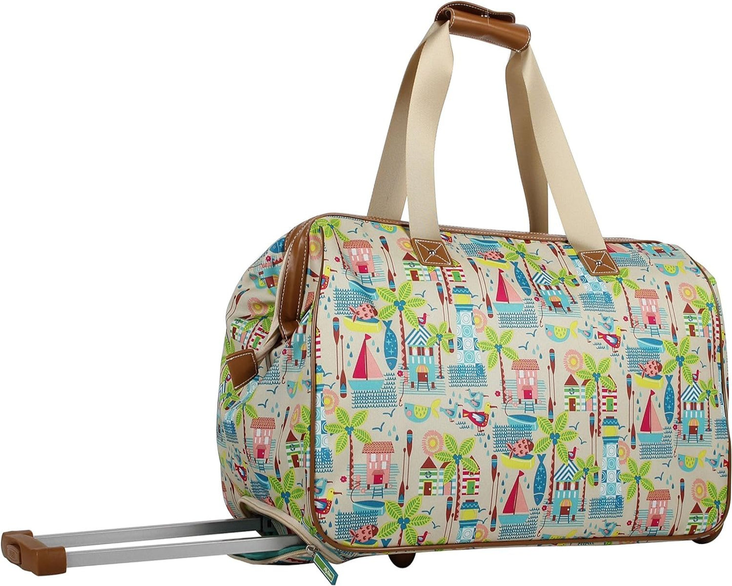 22 in Luggage Designer Pattern Suitcase Wheeled Duffel Carry On Bag - Lily Bloom Store