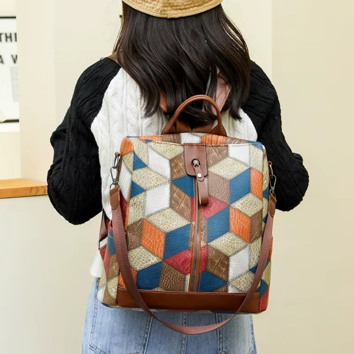 Anti-theft Waterproof Vegan Leather Backpack | Lily Bloom