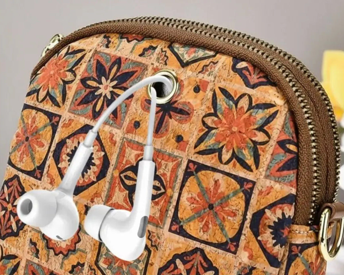 Boho Floral Vegan Leather Phone Crossbody Bag