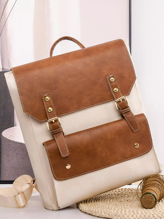 Two Tone Buckle Backpack Bag | Lily Bloom