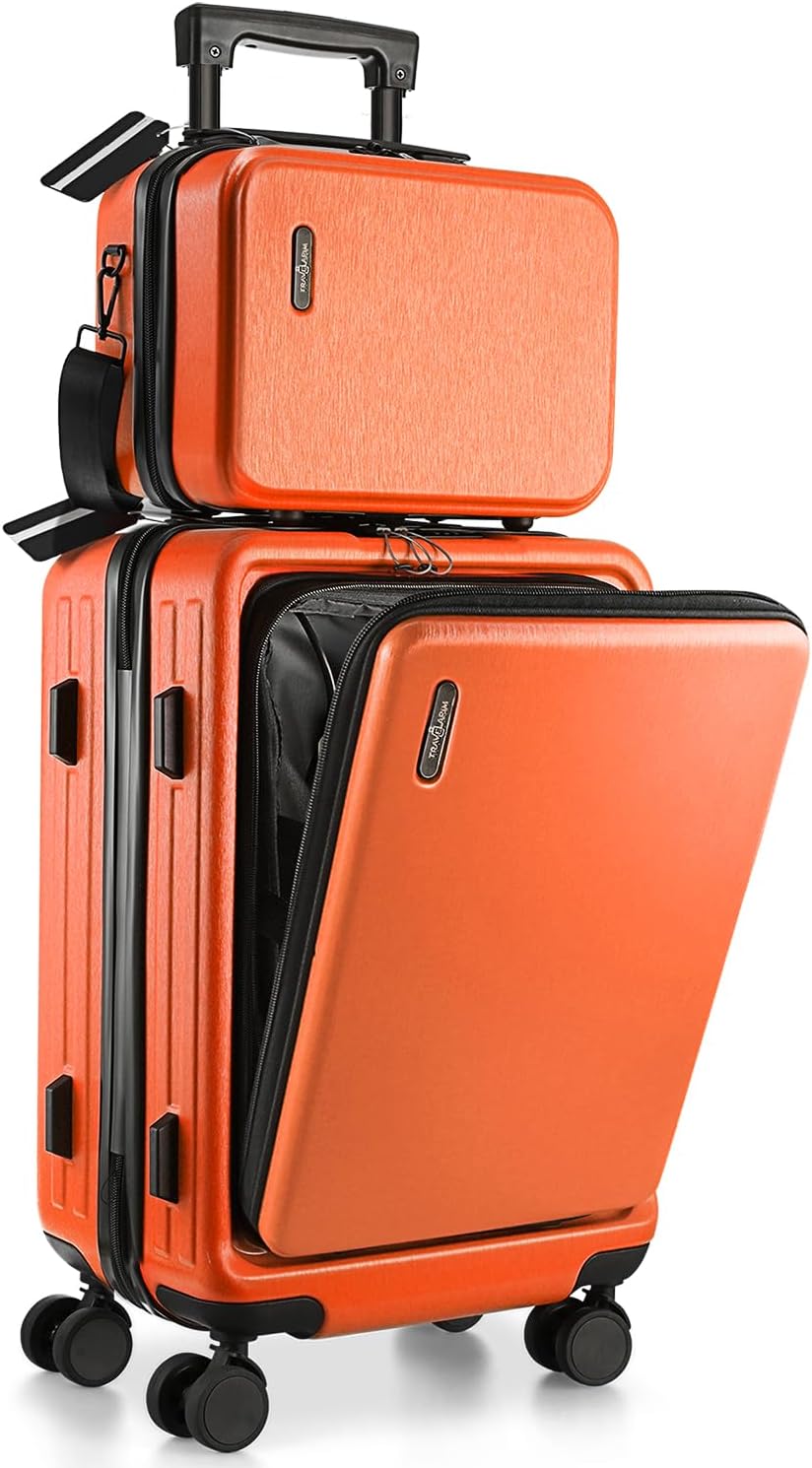 Carry On Luggage Airline Approved Carry On Suitcase with Cosmetic Case