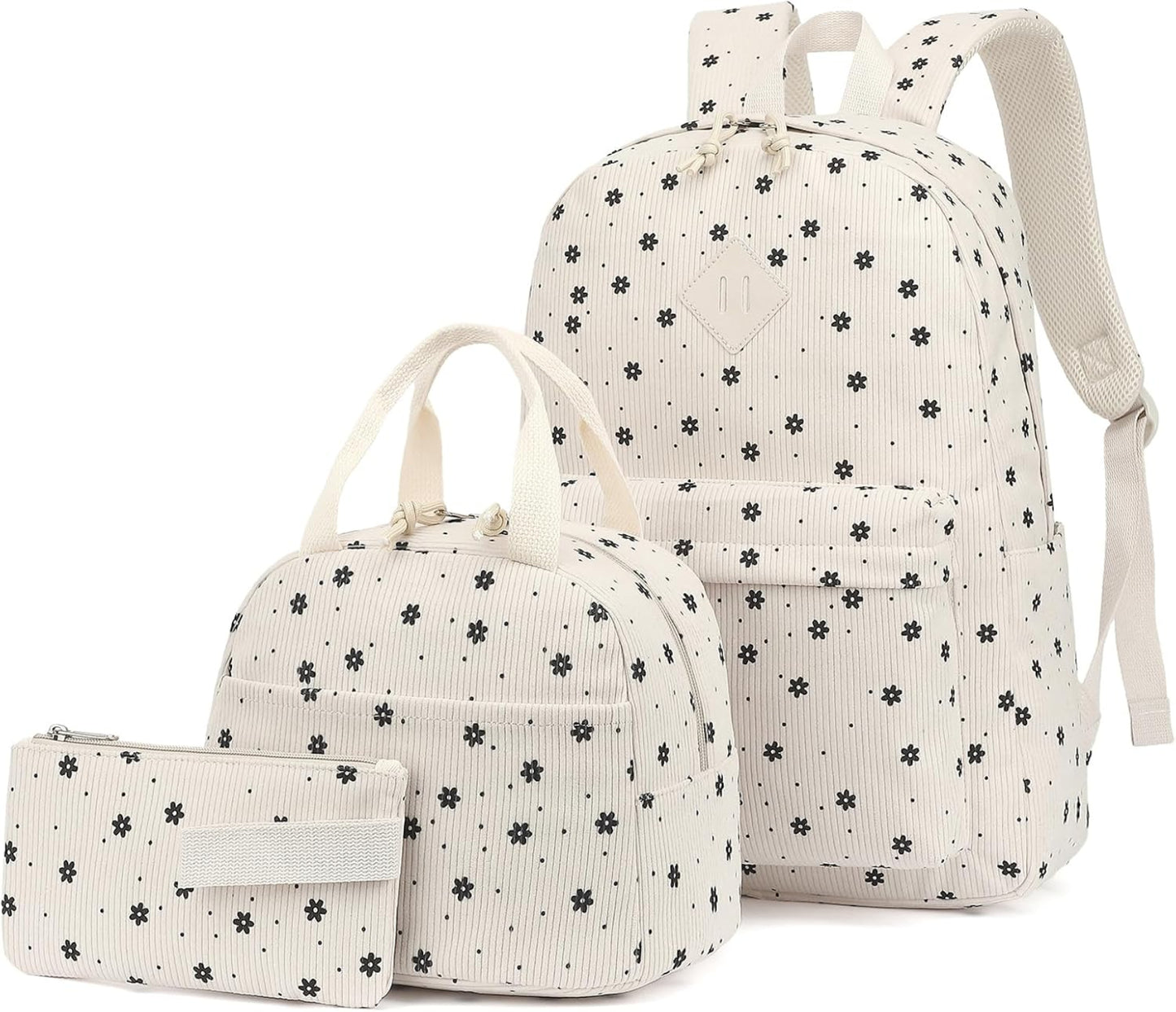 Cartoon Fruit Shoulder Backpack with Lunch Box Pencil Bag - Lily Bloom