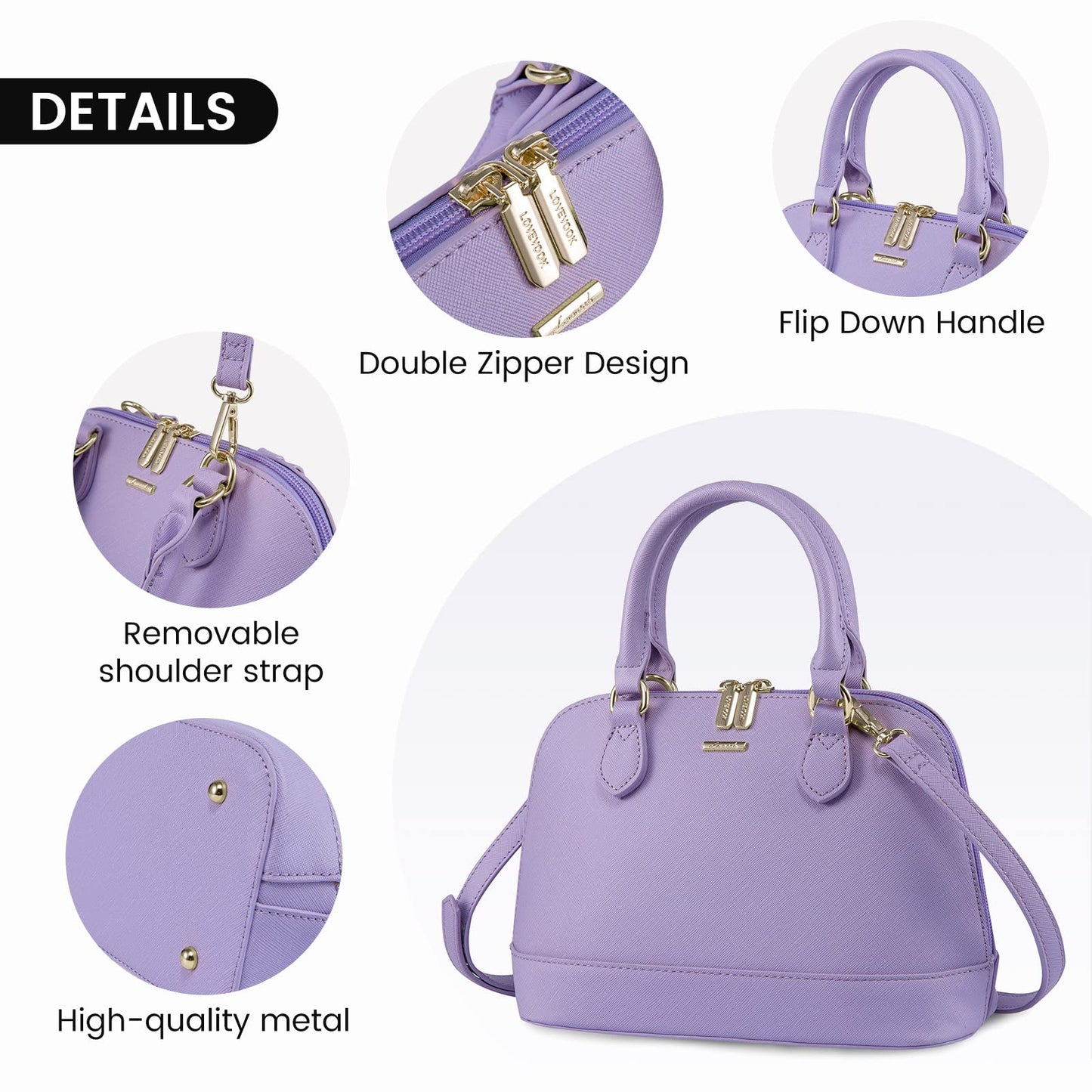 Small Crossbody Bag Double Zip Top Handle | Lily Bloom