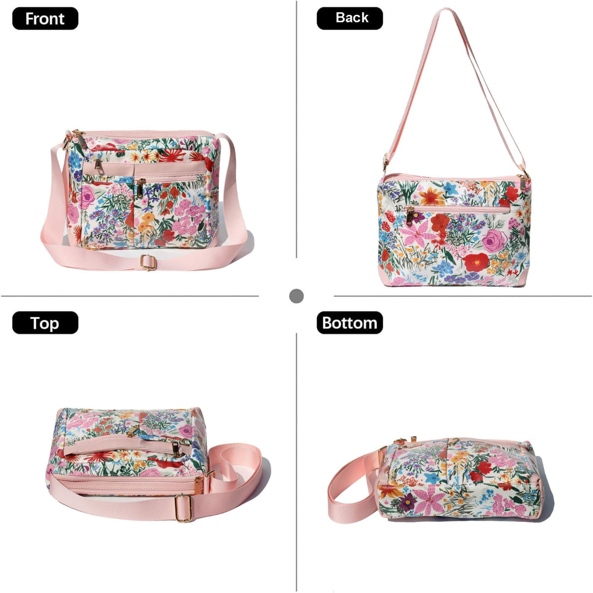 Crossbody Waterproof Lightweight Multi Pockets Shoulder Bag