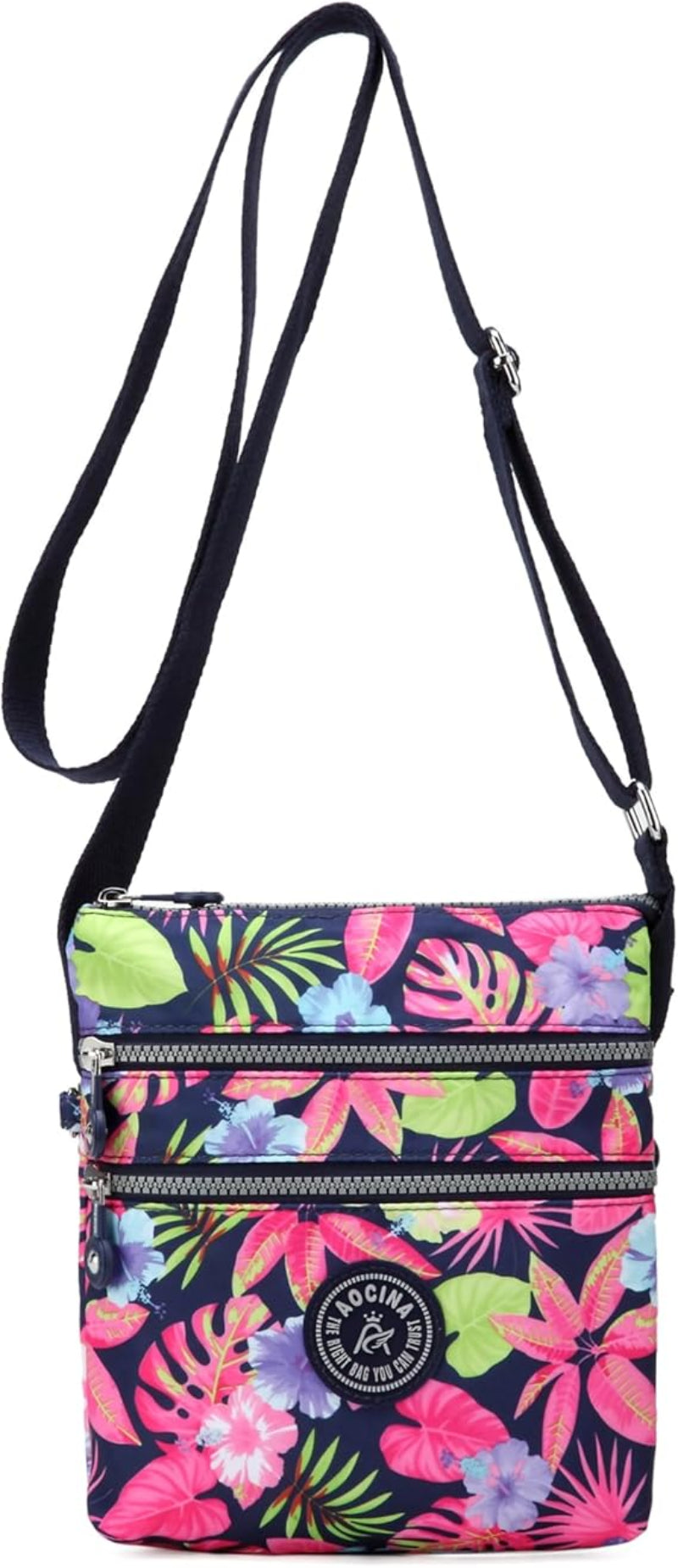 Crossbody Lightweight Shoulder Purse with Multi Zipper Pockets