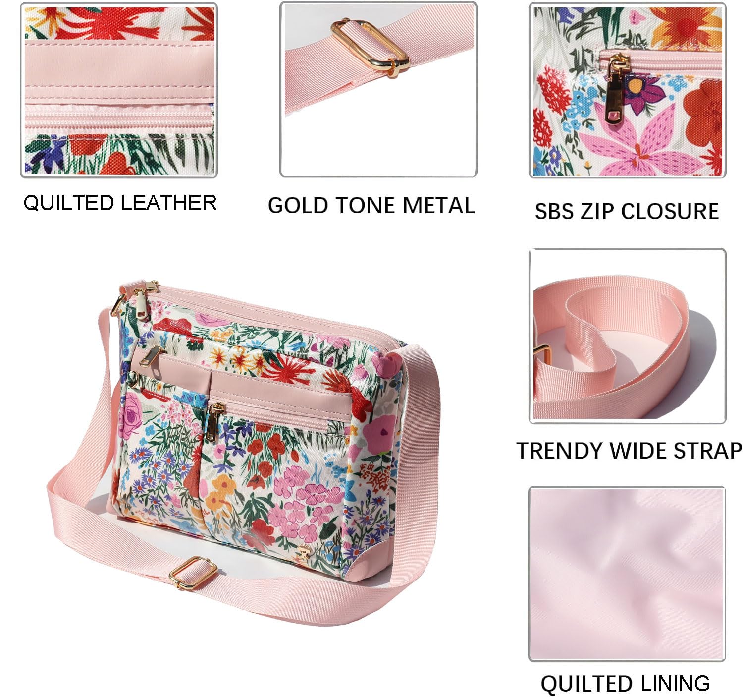 Crossbody Waterproof Lightweight Multi Pockets Shoulder Bag