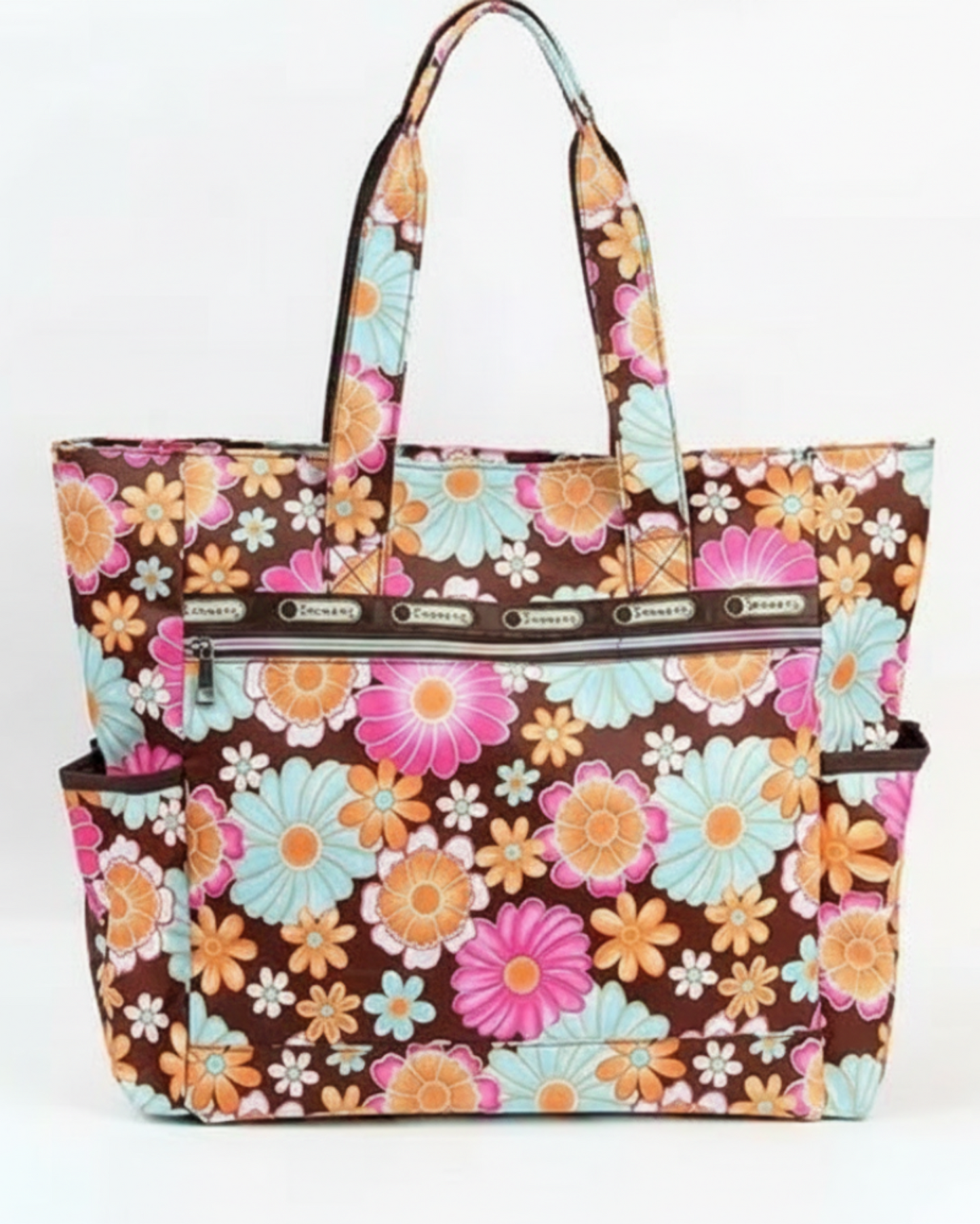 Floral-patterned tote bag