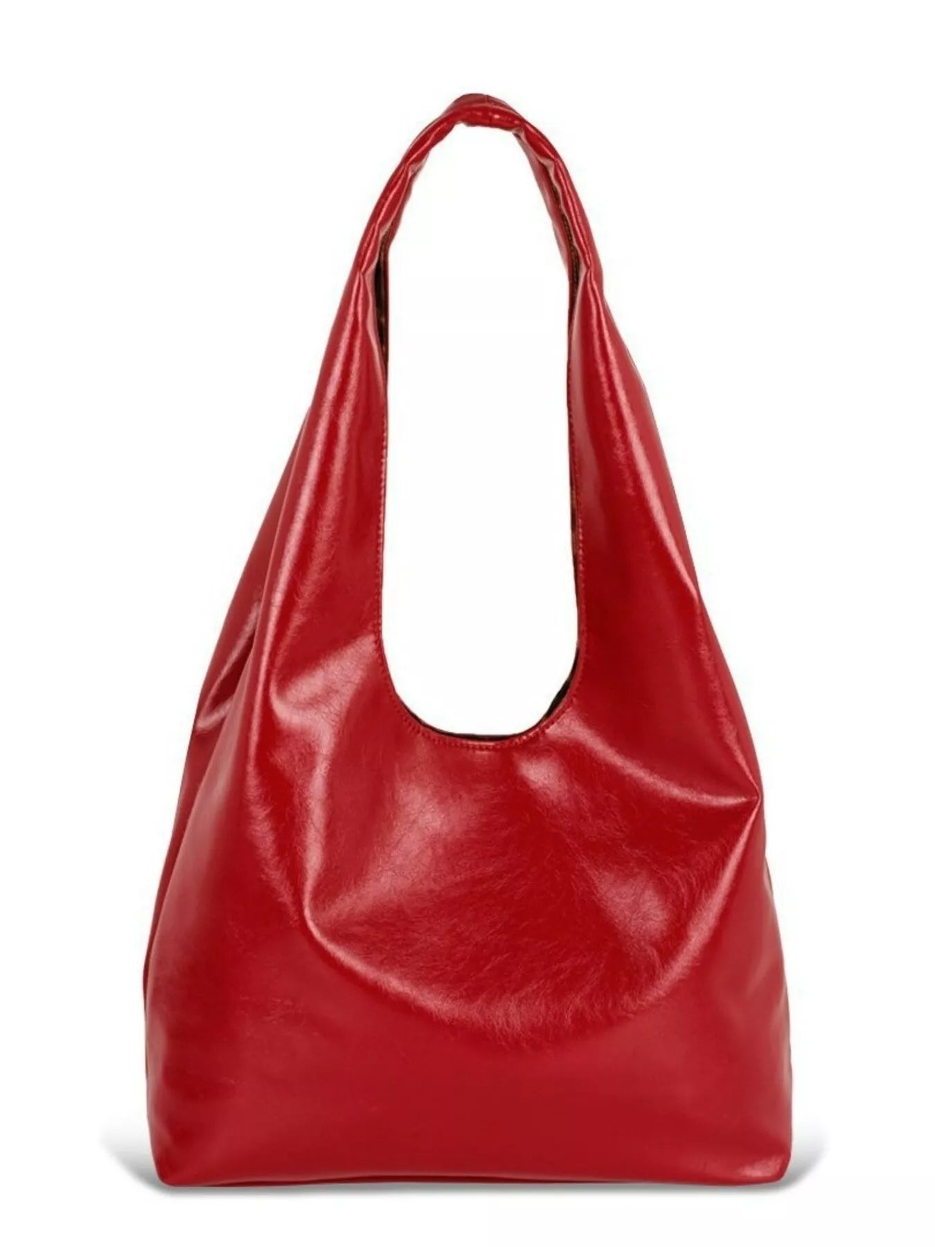 Leather Shoulder Bag with Pockets