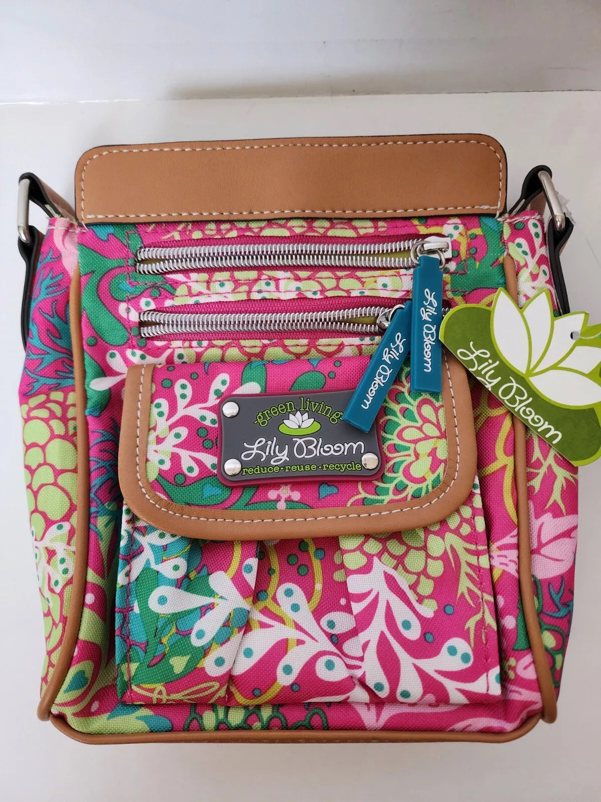 Lily Bloom Pink Floral Boho Crossbody Purse