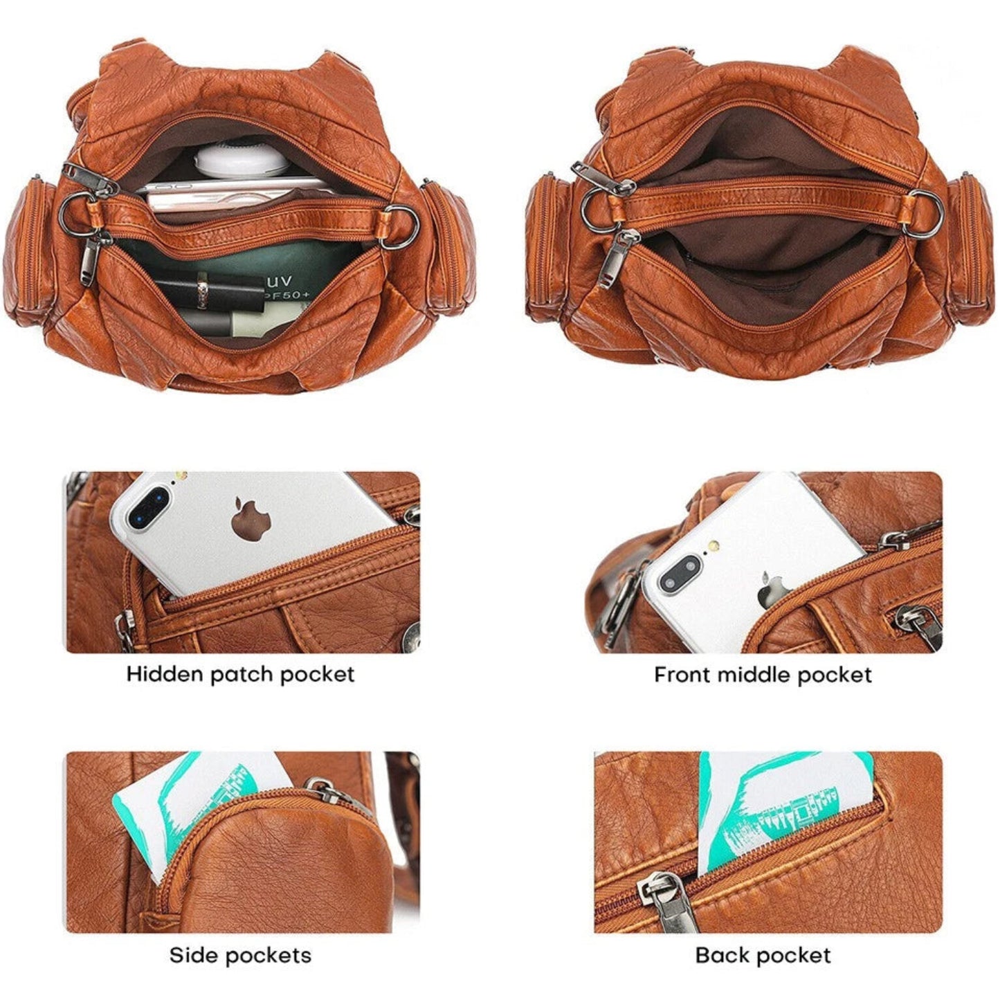 Messenger Cross Body Handbag Tote Shoulder Purse Vegan Leather Bag