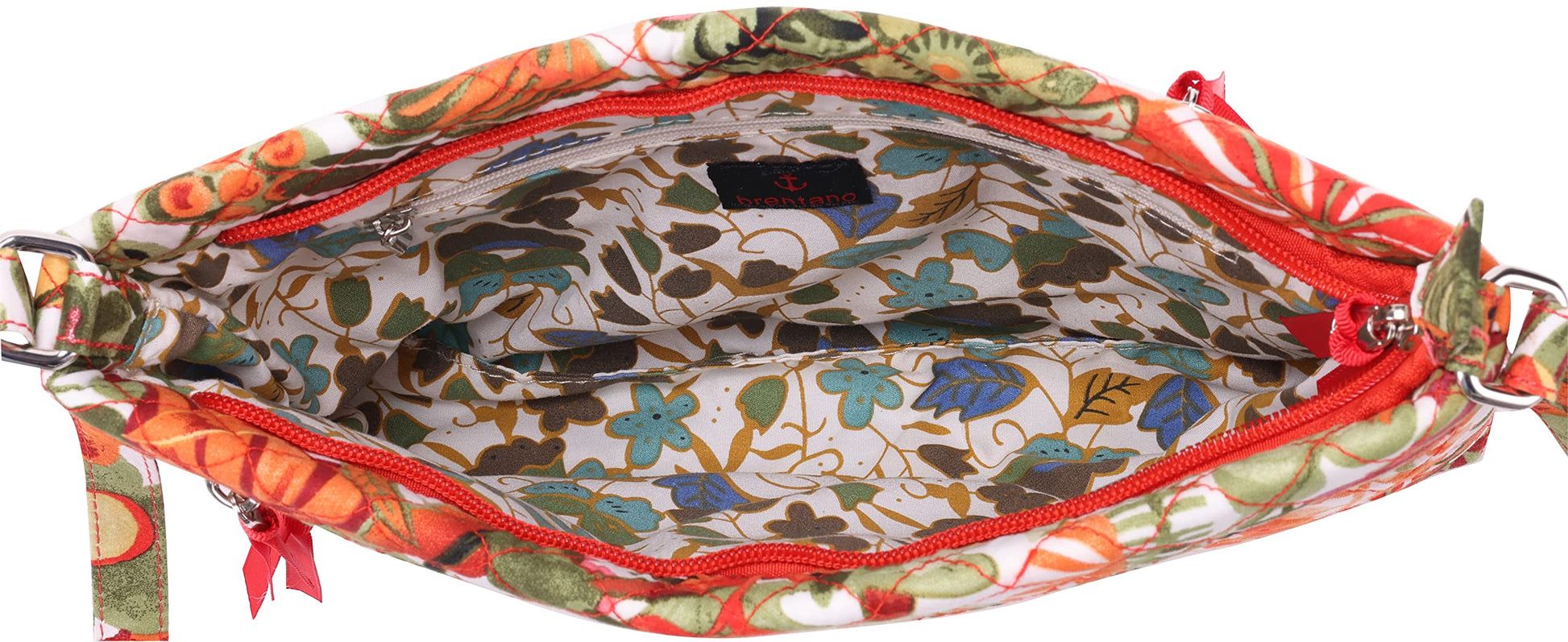 Cotton Quilted Multi-zipper Crossbody Purse
