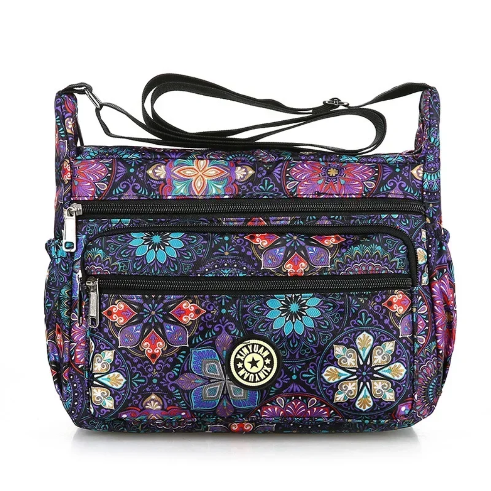 Nylon Flower Dumpling Type Shoulder Crossbody Bag