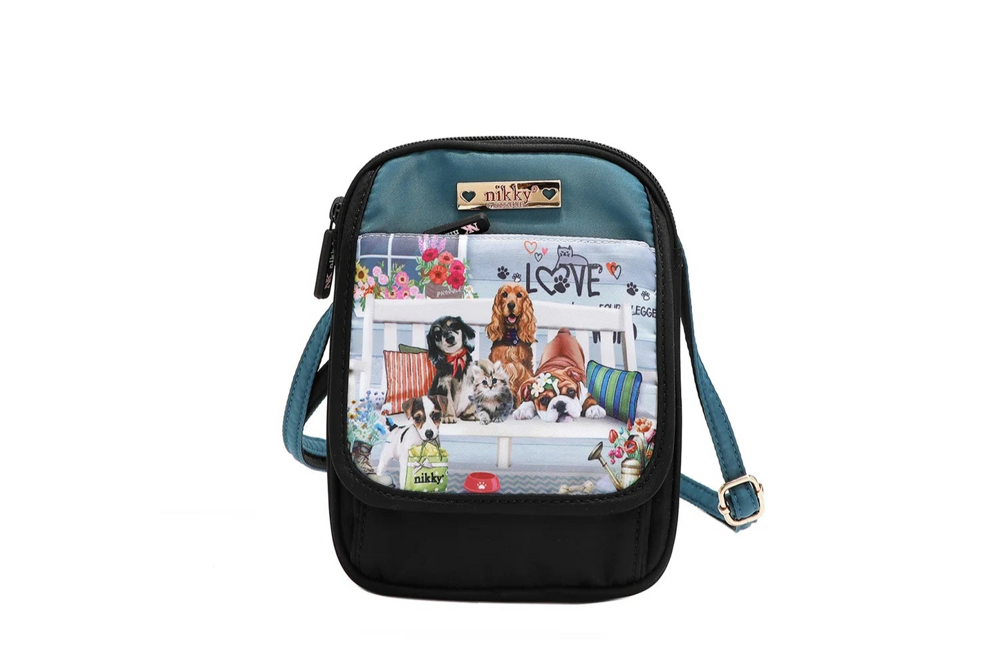 Printed Nylon Crossbody Bag - Lily Bloom