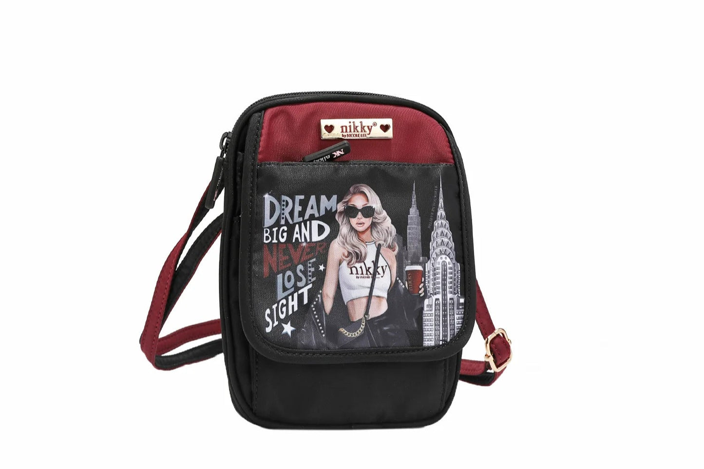 Printed Nylon Crossbody Bag - Lily Bloom