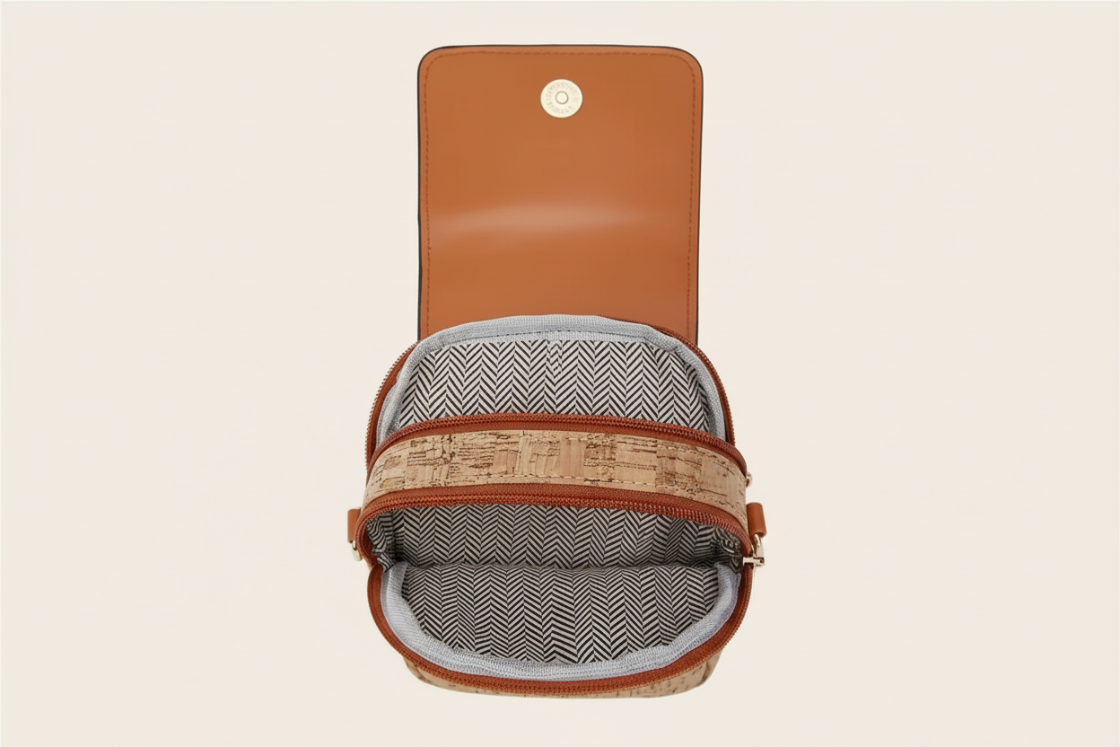 Retro Bark Pattern Floral Crossbody Bag with Magnetic Buckle