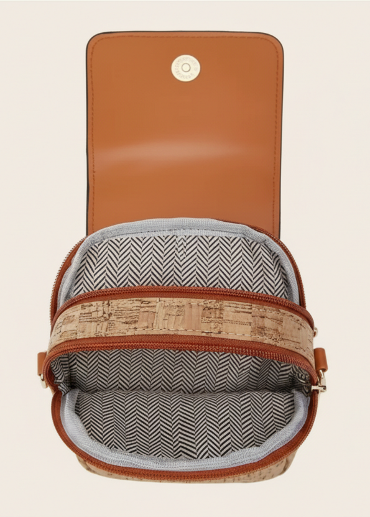 Retro Bark Pattern Floral Crossbody Bag with Magnetic Buckle