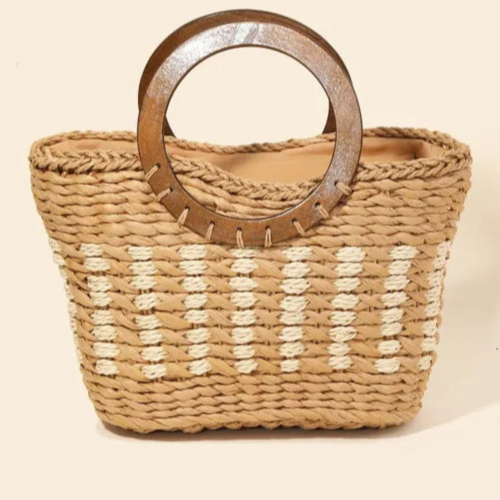 Braided Round Handle Tote Bag | Lily Bloom