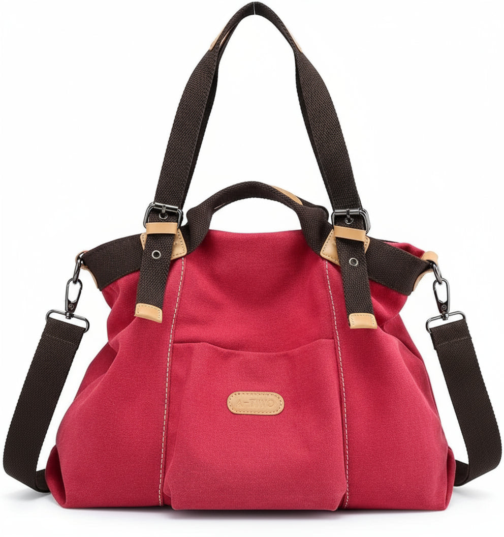 Women Shoulder Hobo Canvas Top Handle Tote Crossbody Handbag - Lily Bloom