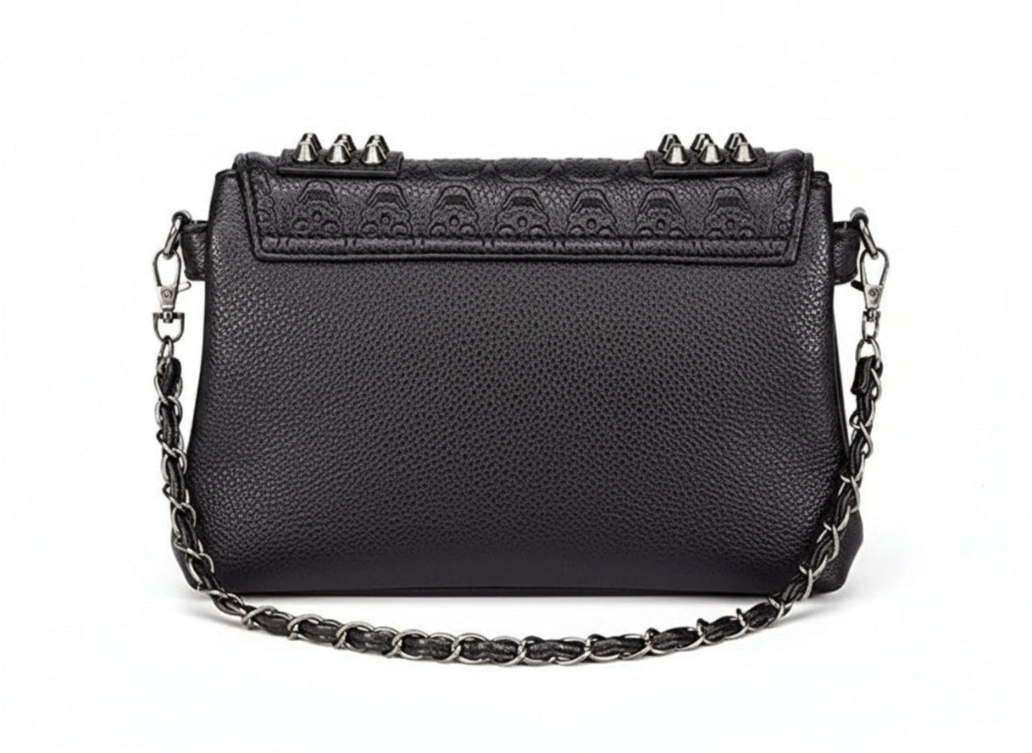 Leather Messenger Skull Rivets Shoulder Punk Cross - body Bag - Lily Bloom