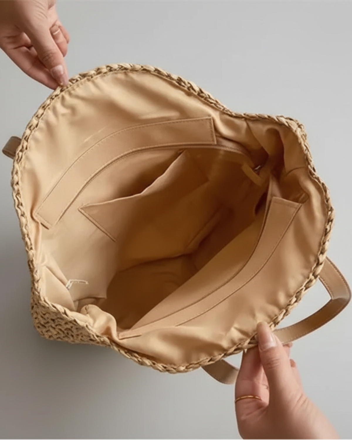 Straw Braided Round Ethnic Style Tote Bag