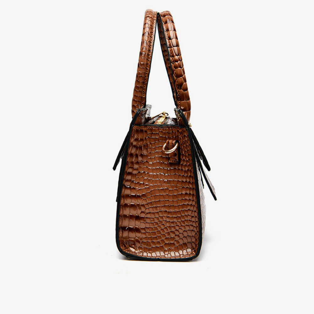 Textured Leather Handbag - Lily Bloom