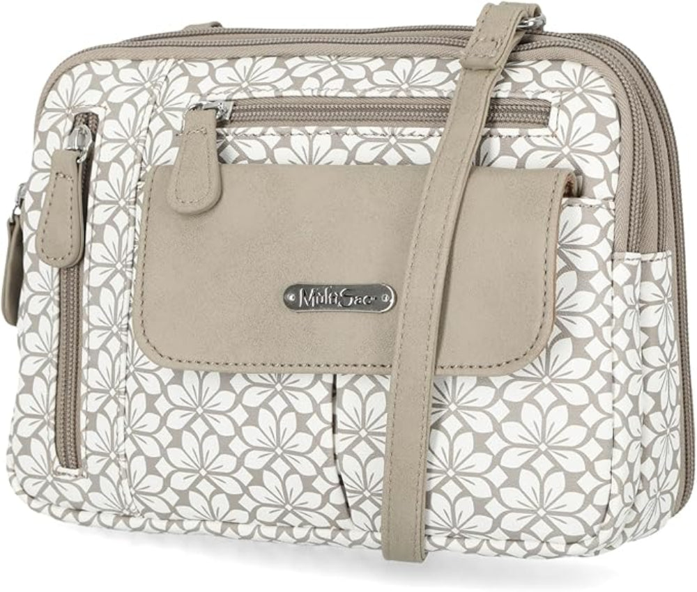 Triple Compartment Crossbody Bag