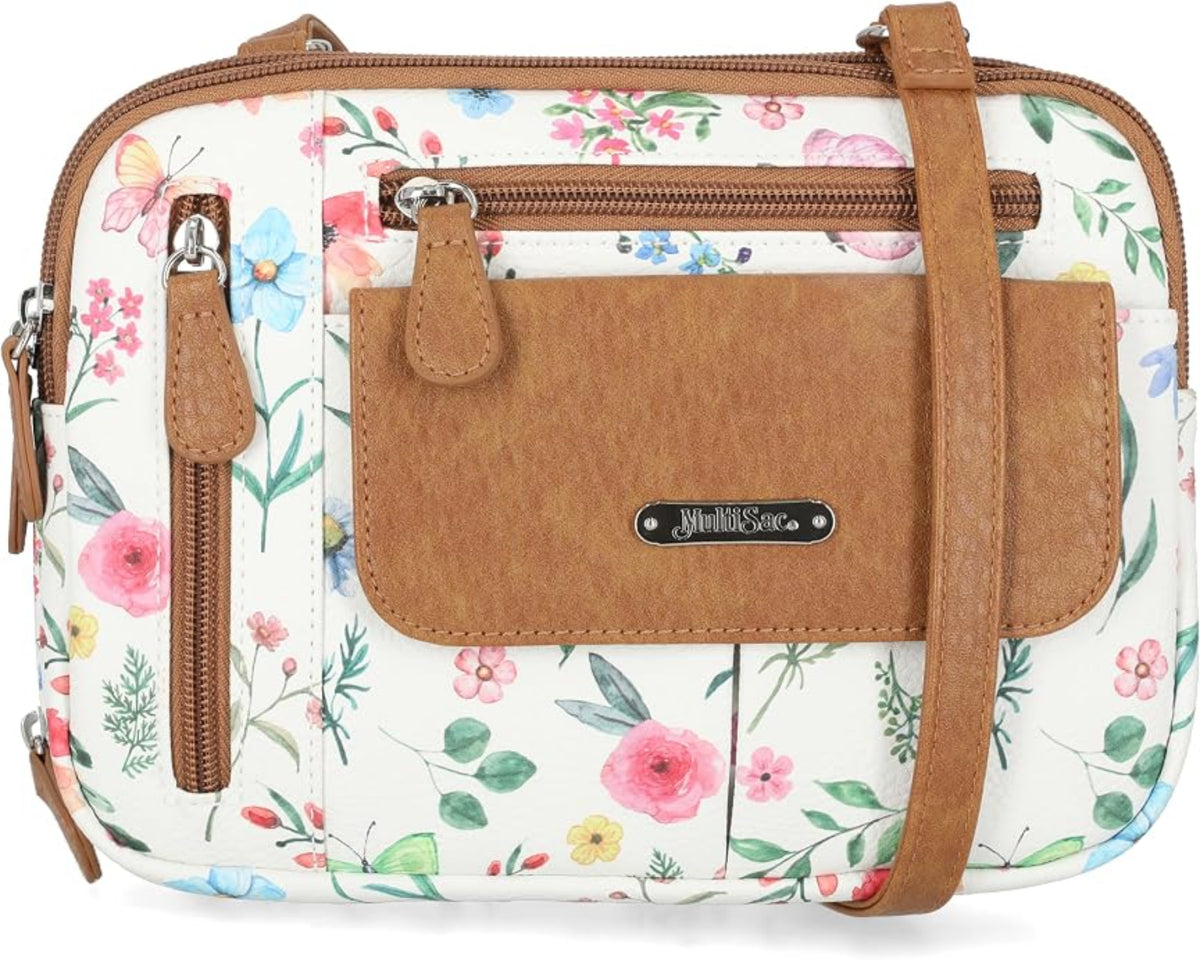 Triple Compartment Crossbody Bag - Lily Bloom
