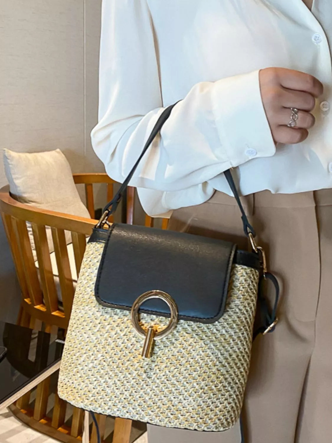 Woven Straw Crossbody Bag | Lily Bloom