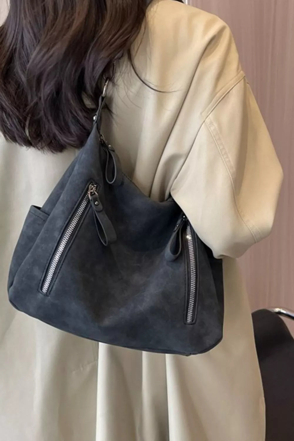 Zipper Details Adjustable Strap Crossbody Bag | Lily Bloom