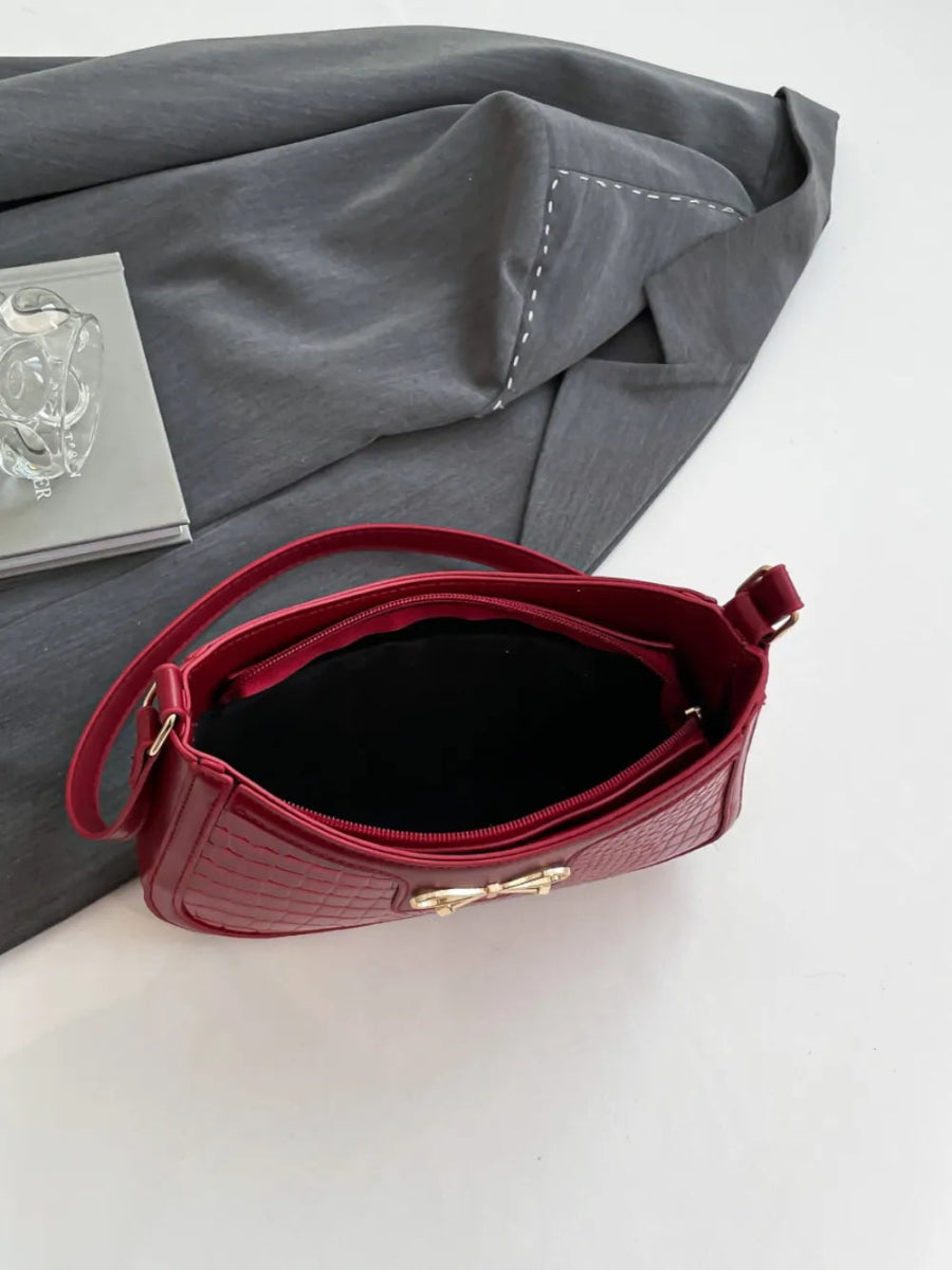 Bow Leather Shoulder Bag - Lily Bloom