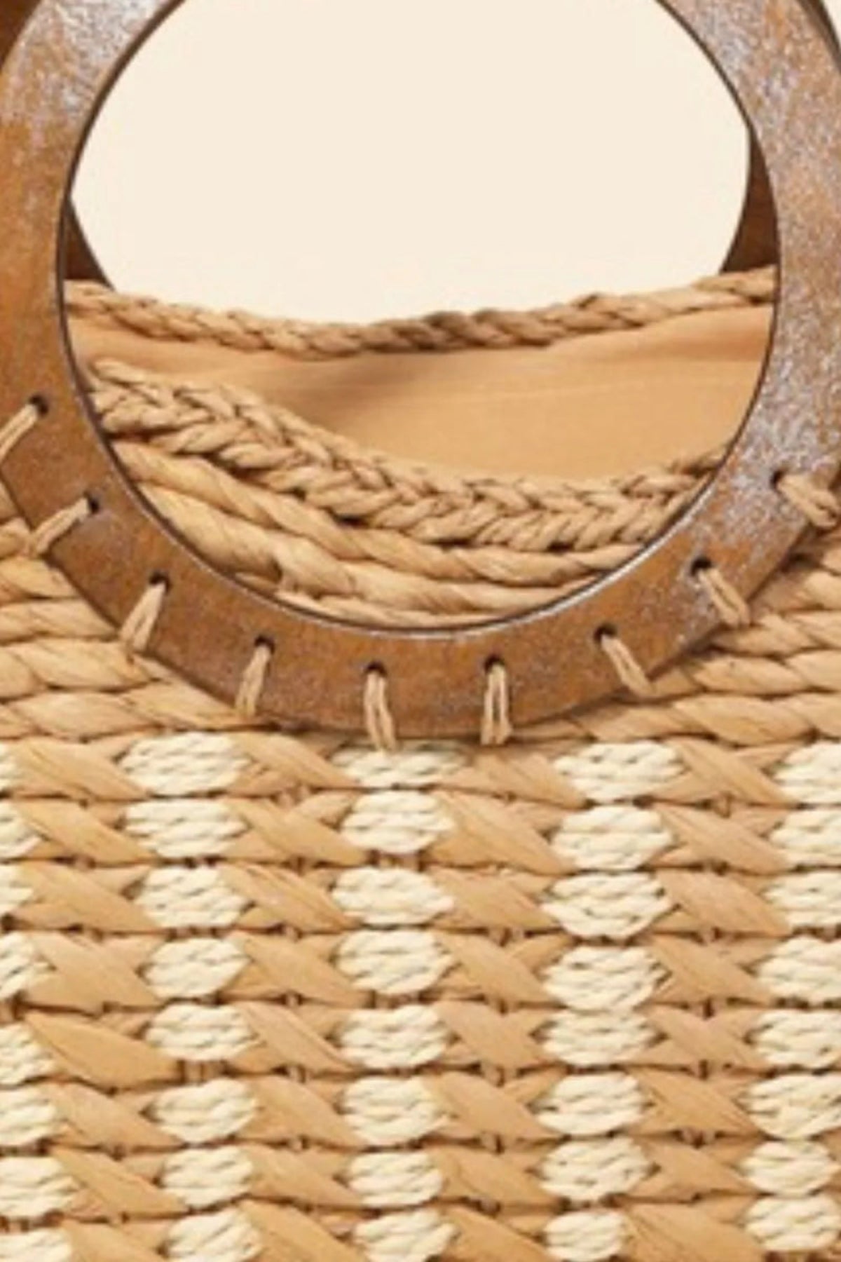 Braided Round Top Handle Tote Bag - Lily Bloom