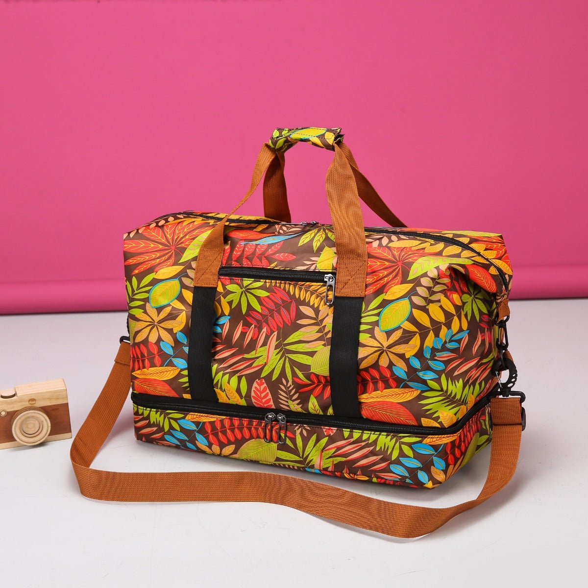Canvas Printed Travel Bag - Lily Bloom