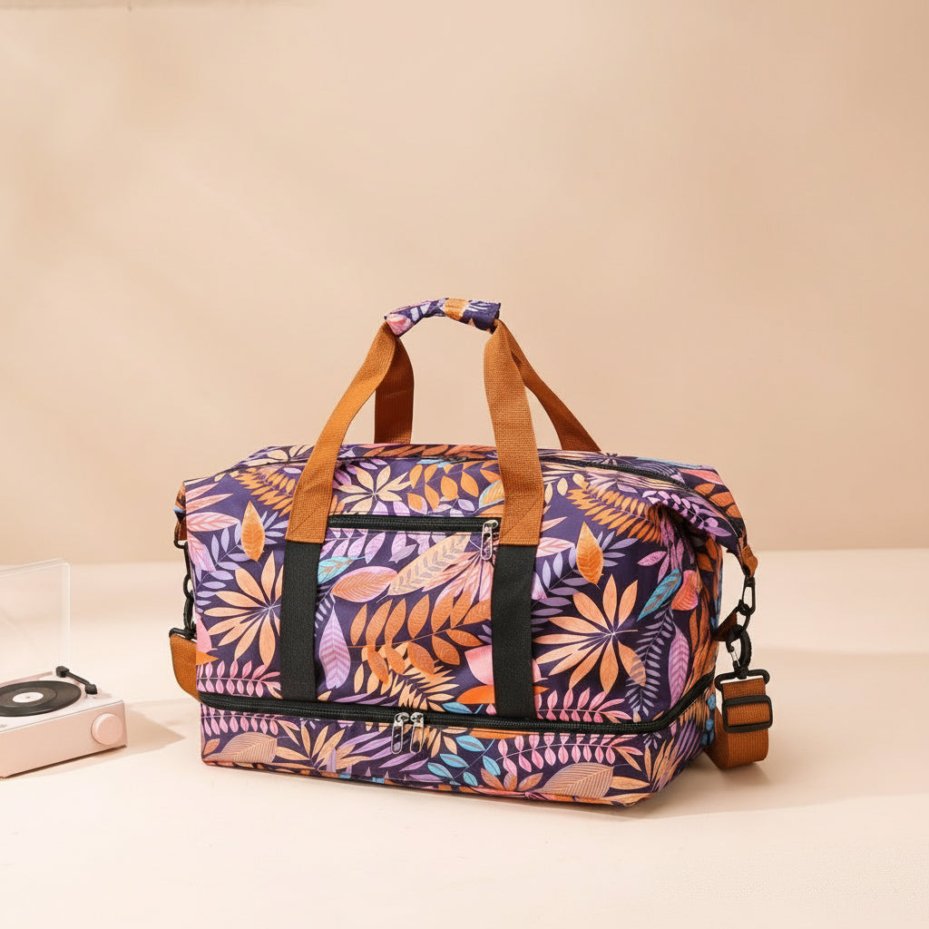 Canvas Printed Travel Bag - Lily Bloom