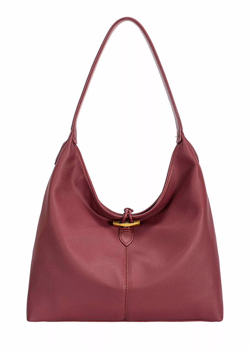 Classic Single Strap Leather Shoulder Bag - Lily Bloom