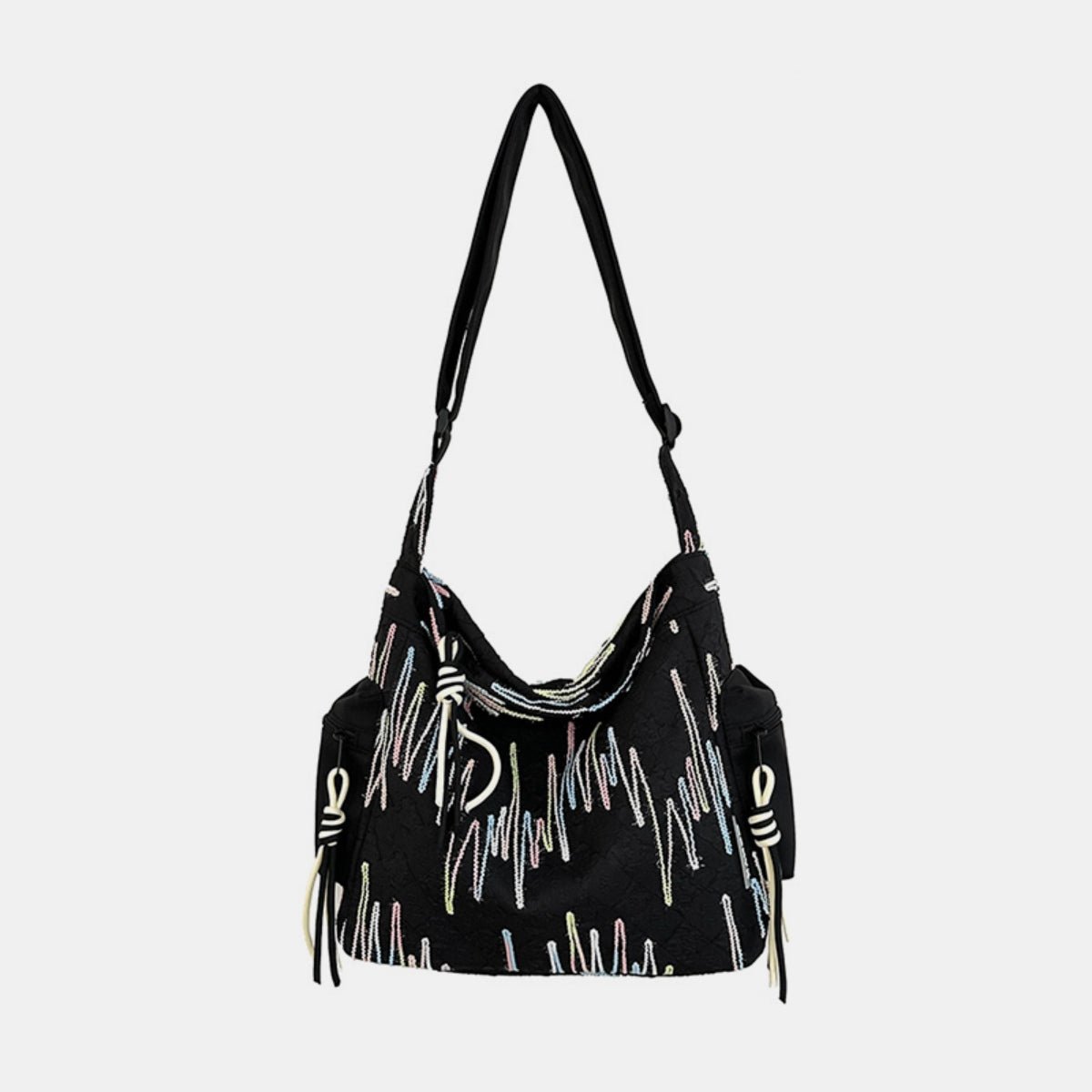 Contrast Texture Shoulder Bag - Lily Bloom