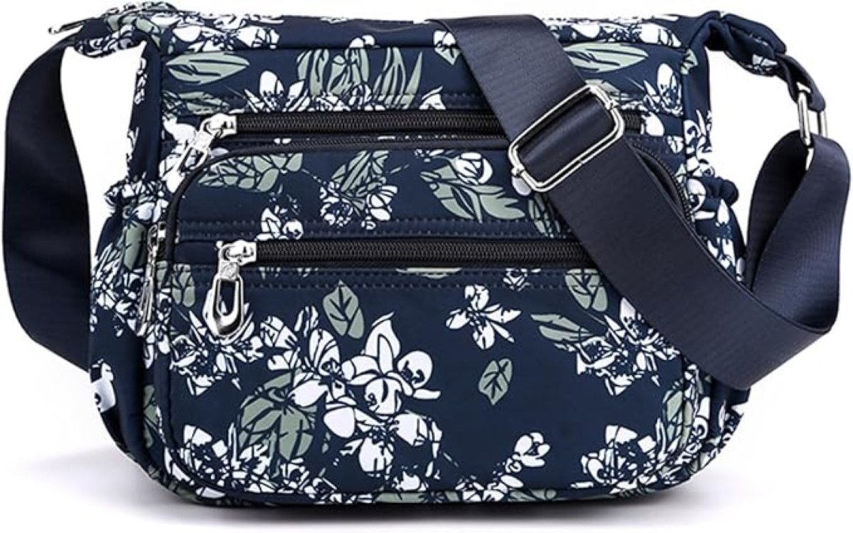 Crossbody Bag Satchel Purse with Multi Zipper Pockets - Lily Bloom