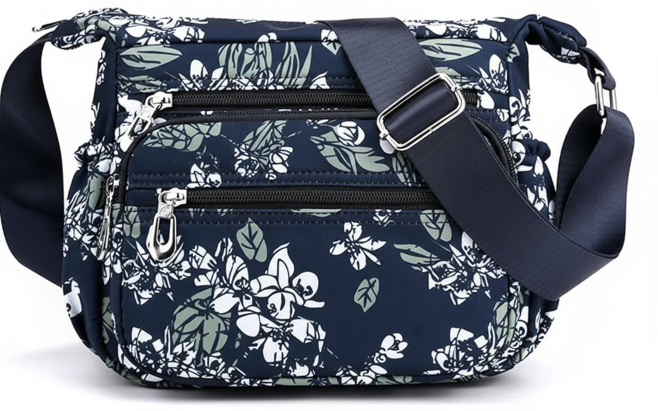 Crossbody Bag Satchel Purse with Multi Zipper Pockets - Lily Bloom