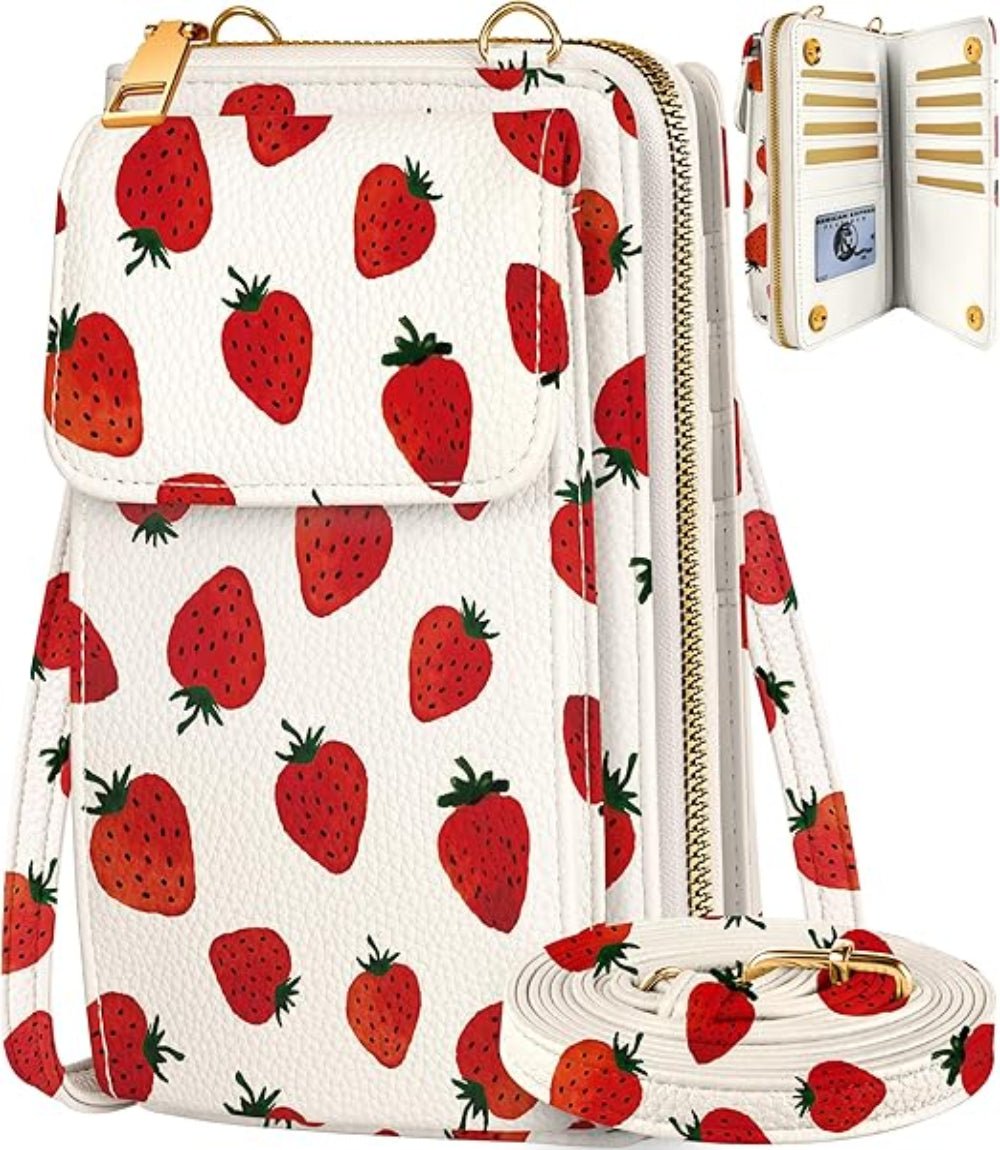 Cute Leather Cellphone Wallet Purse Crossbody Bag for Women - Lily Bloom