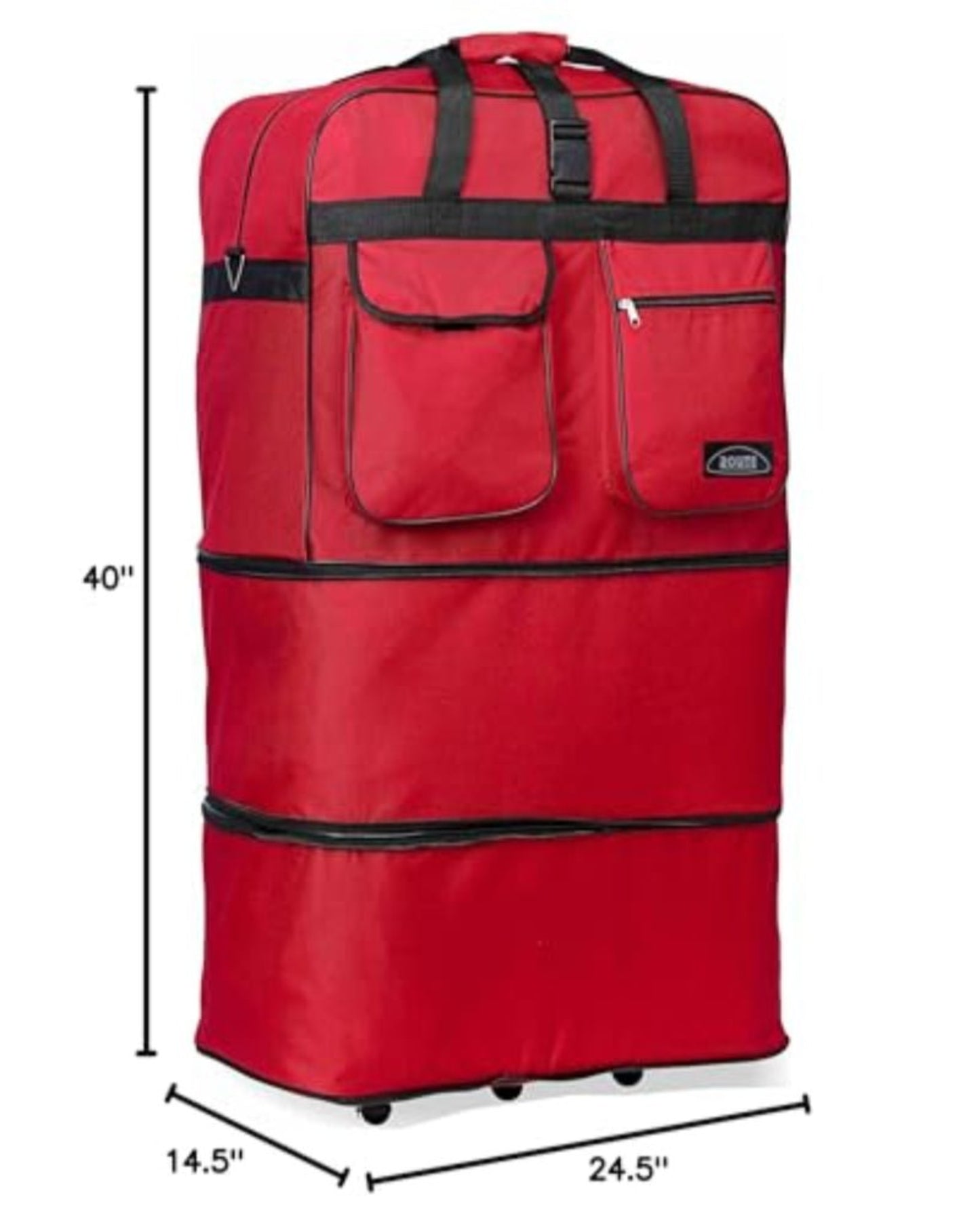 Expandable 6 Wheels Duffel Bag Spinner Suitcase Luggage - Lily Bloom