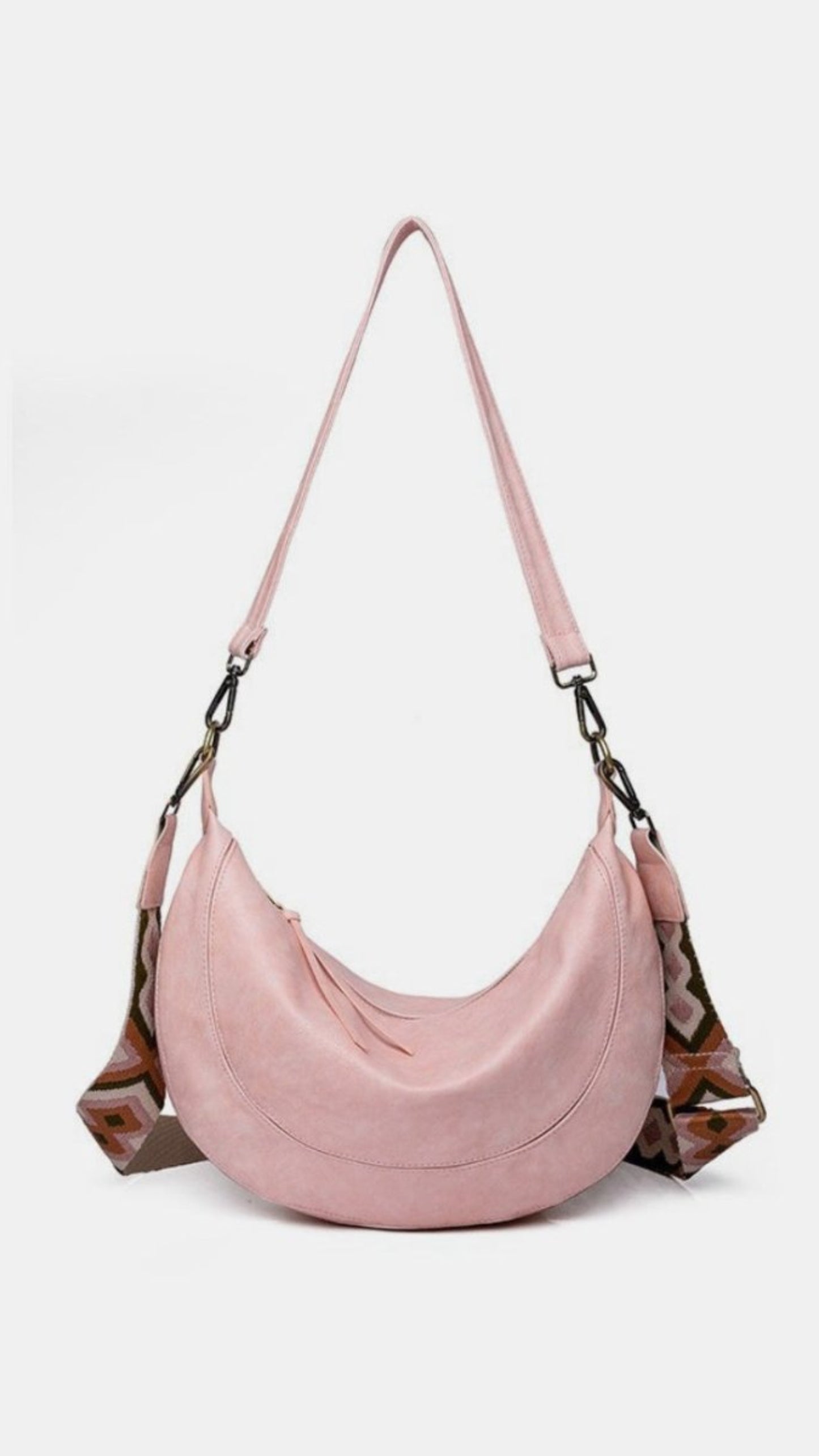 Leather Removable Strap Crossbody Bag - Lily Bloom