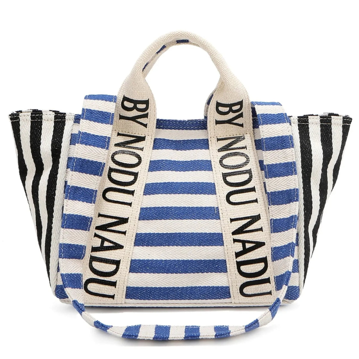 Letter Striped Tote Bag - Lily Bloom