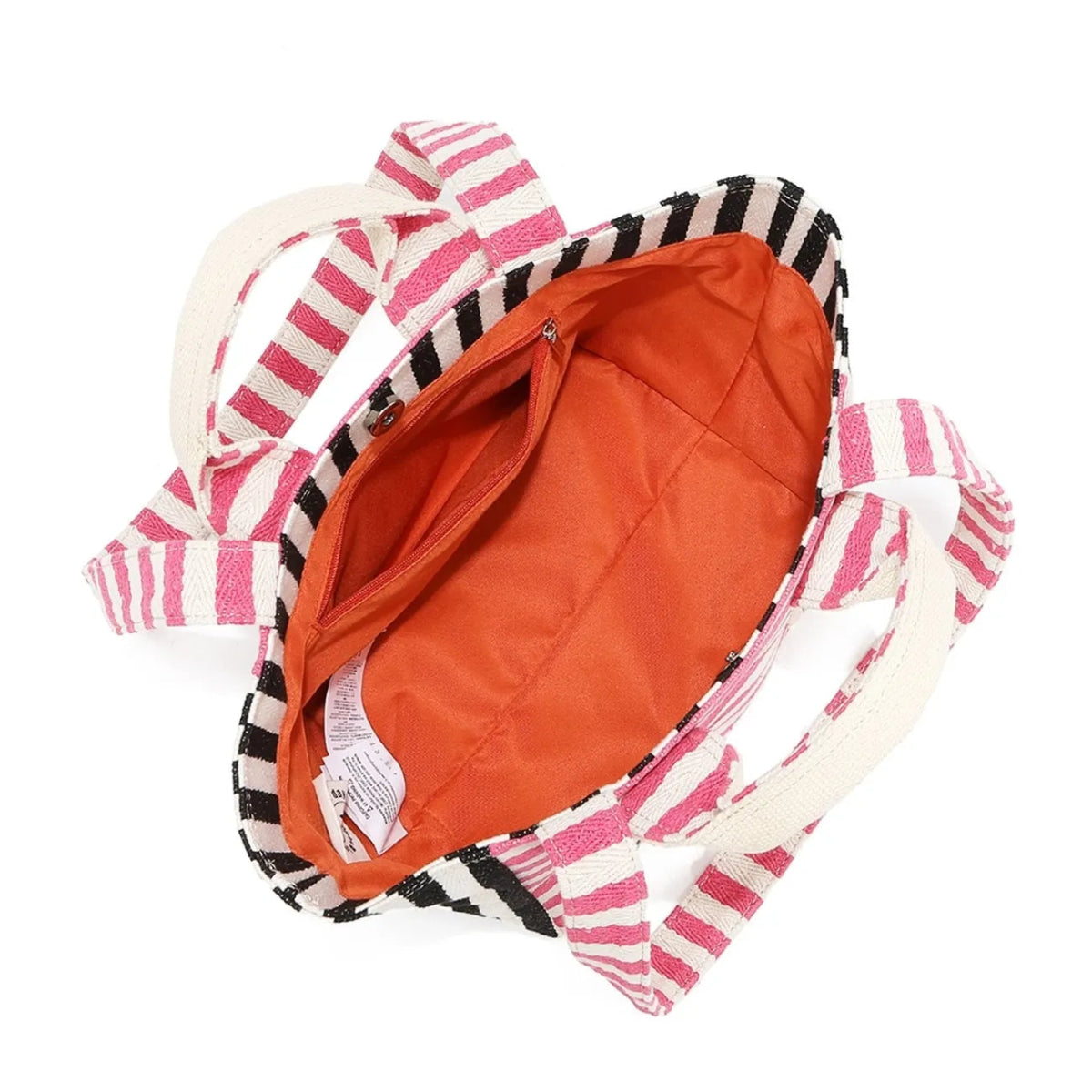 Letter Striped Tote Bag - Lily Bloom
