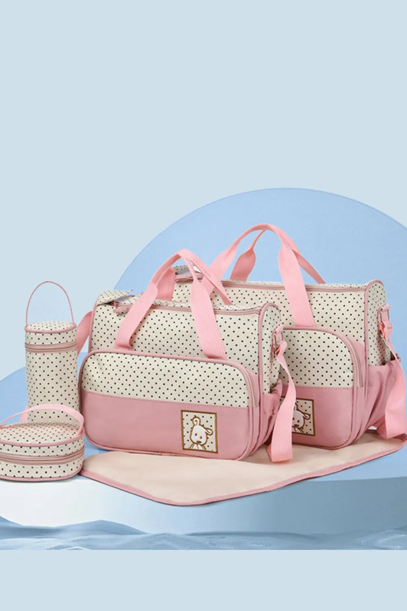 Oxford Cloth Contrast 4 Piece Bag Set - Lily Bloom