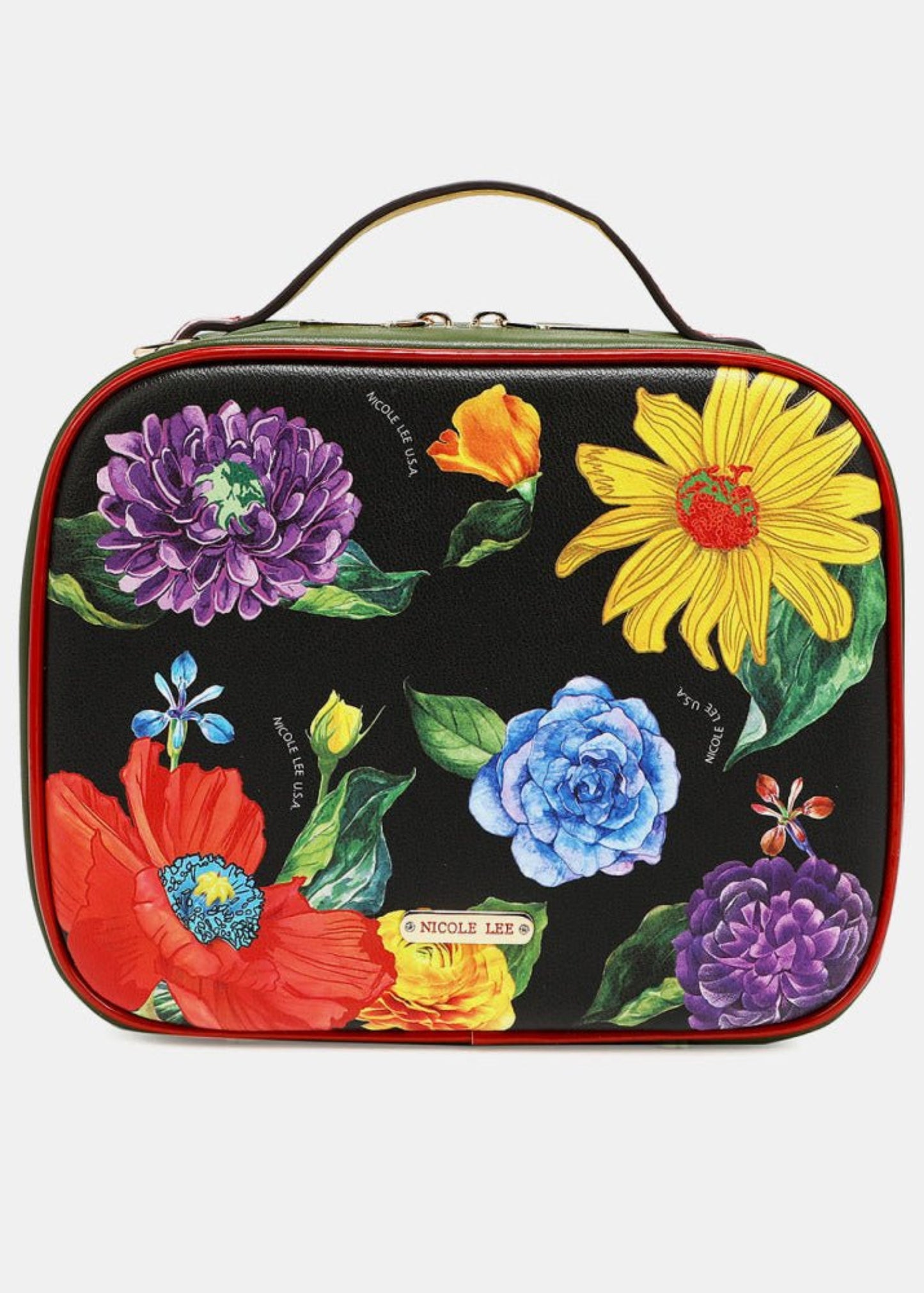 Printed Handbag with Three Pouches - Lily Bloom