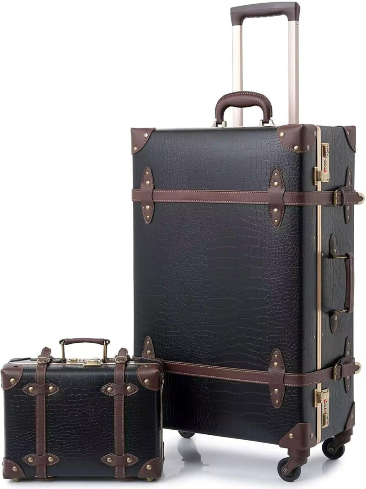 Retro Design High Grade Strong Sturdy Trolley Boarding Waterproof Suitcase - Lily Bloom