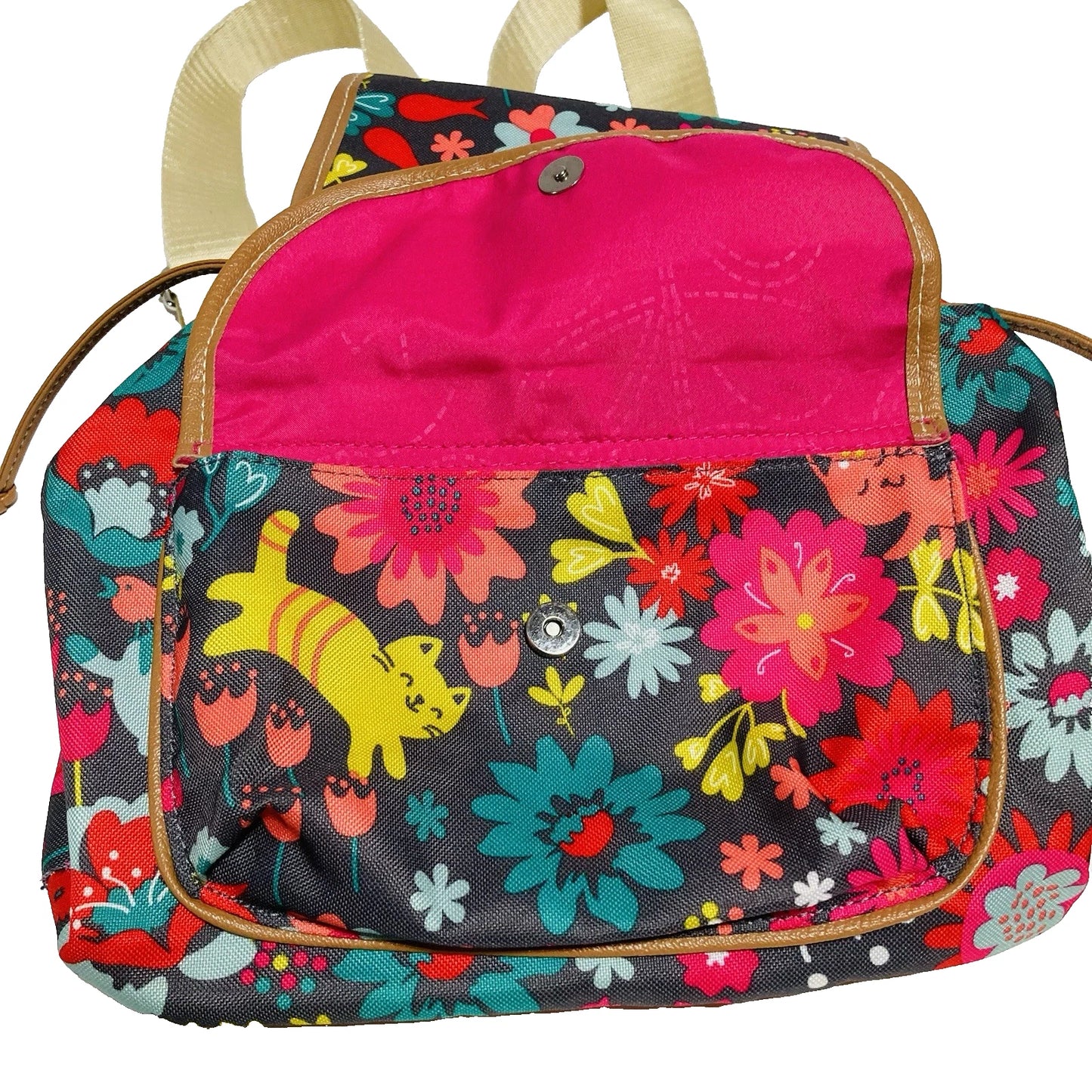 Lily Bloom Backpack Purse Drawstring Snap Closure