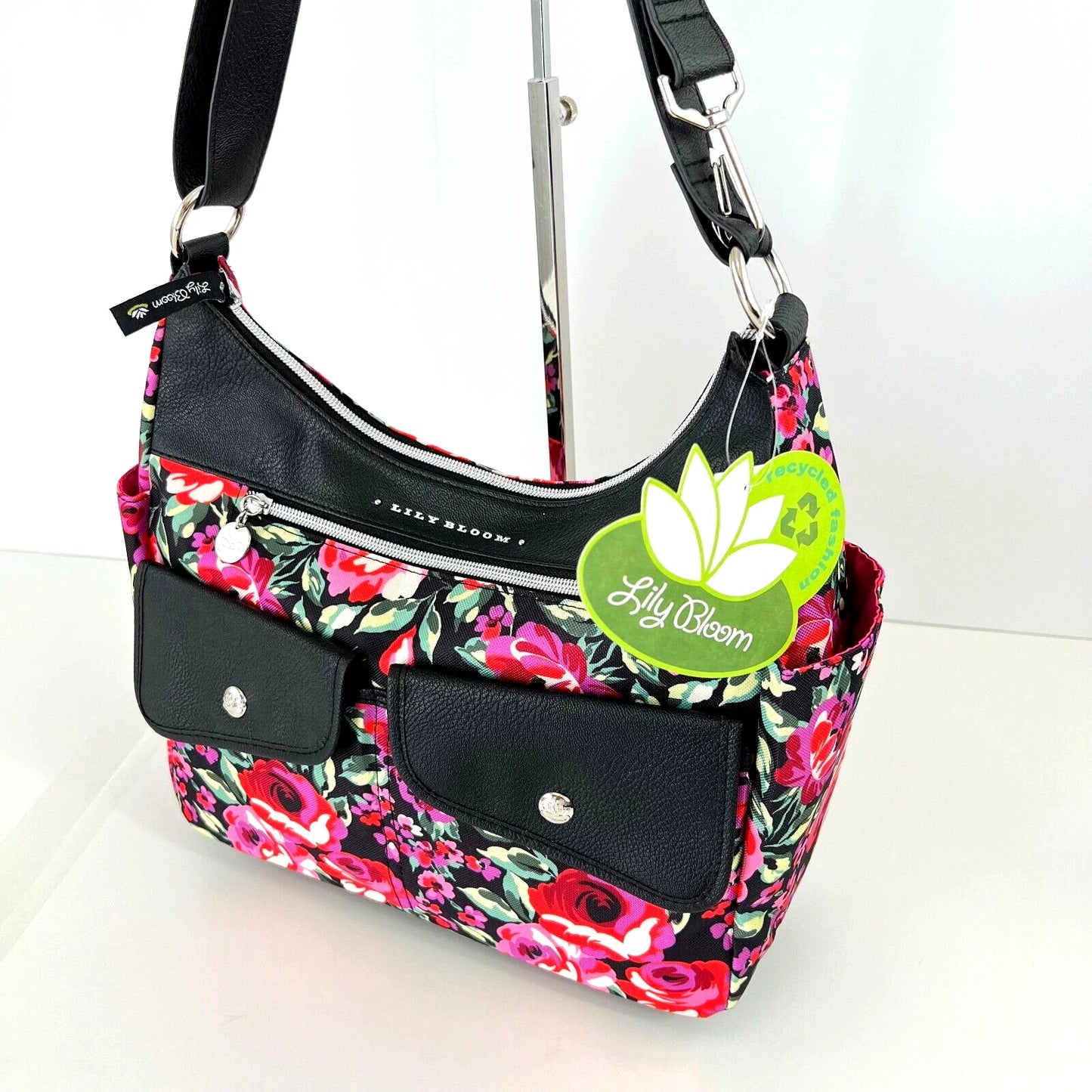 Satchel Handbag Shoulder Bag Romantic Rose Blossom