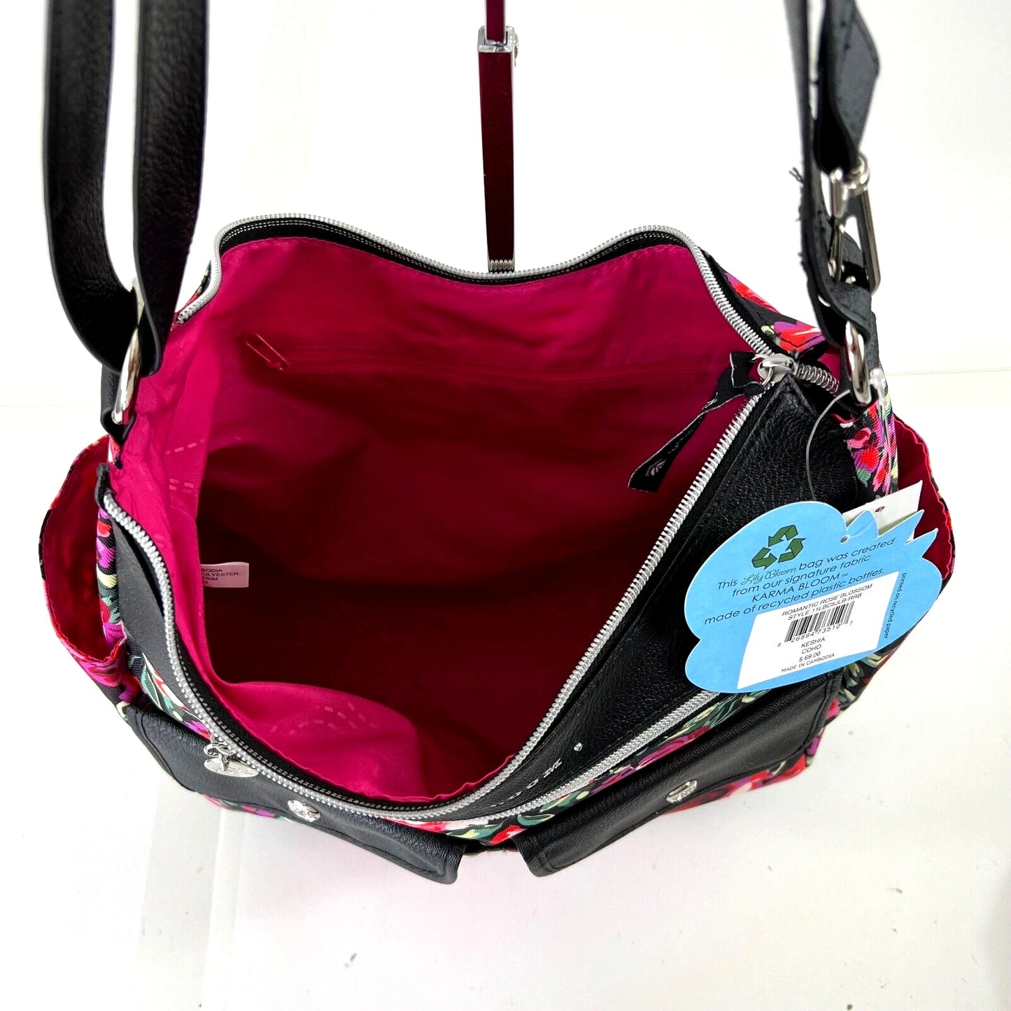 Satchel Handbag Shoulder Bag Romantic Rose Blossom