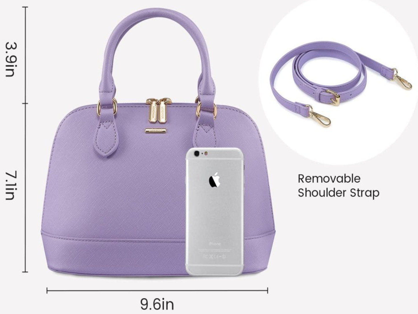 Small Crossbody Bag Double Zip Top Handle - Lily Bloom