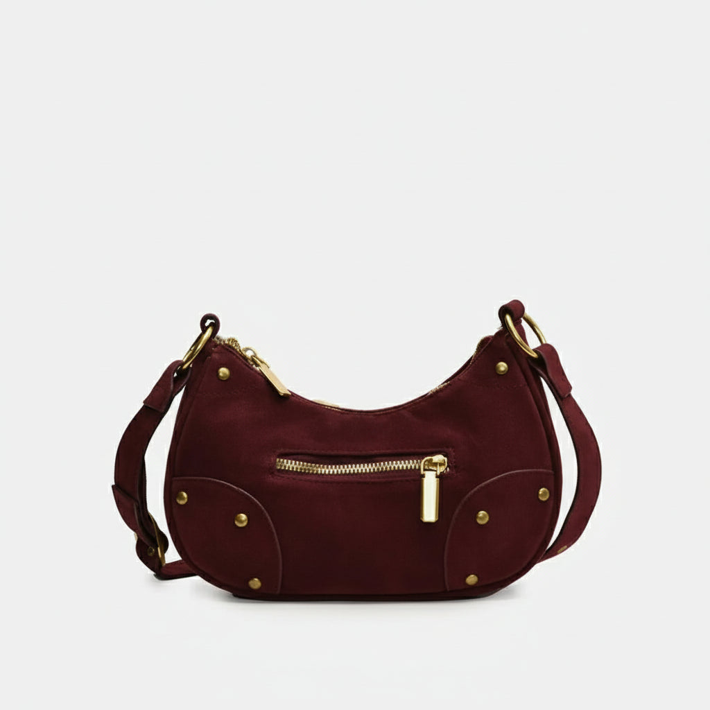Suede Adjustable Strap Shoulder Bag - Lily Bloom